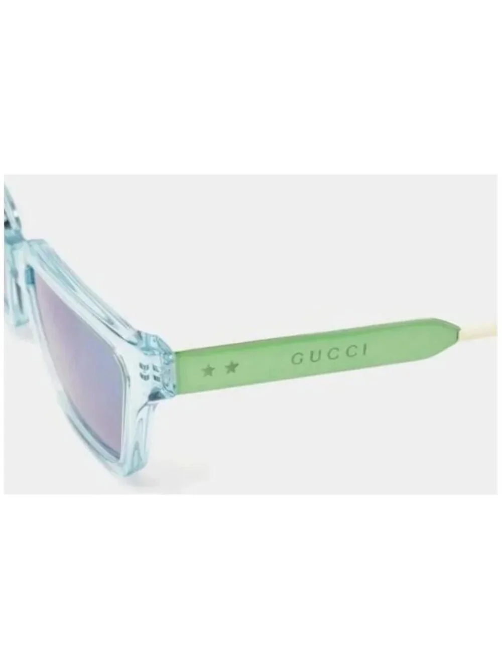 💯 - New - Authentic Gucci Light Blue/Metallic Gradient GG0975S Mirrored Squa…
